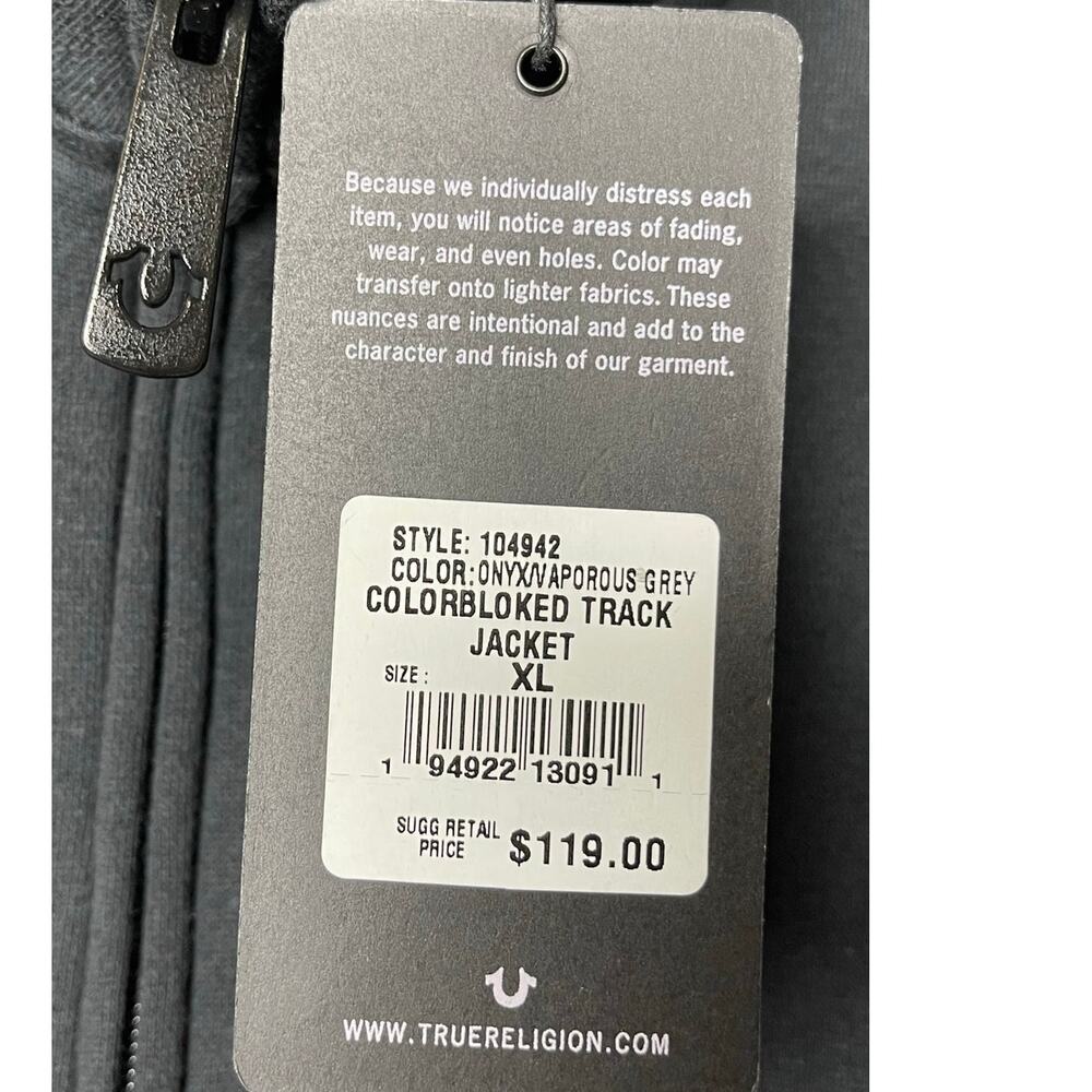 True‎ Religion Men's Colorbloked Full Zip Sweatshirt Track Jacket Size XL New - Picture 12 of 14